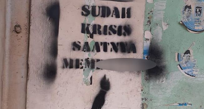 Vandalisme bernada provokatif ditemukan di enam titik di kawasan Pasar Anyar Sukarasa Kota Tangerang. (Dok. Istimewa)