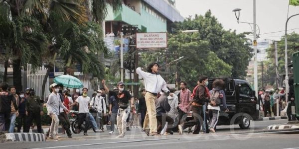 Demo siswa STM dalam aksi unjuk rasa buruh tolak Omnibus Law UU Cipta Kerja (Dok. Istimewa)