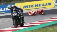 Pembalap Monster Energy Yamaha, Maverick Vinales harus menerima nasib buruk diskors oleh timnya sendiri dan absen pada balapan MotoGP Austria (Foto: Crash)